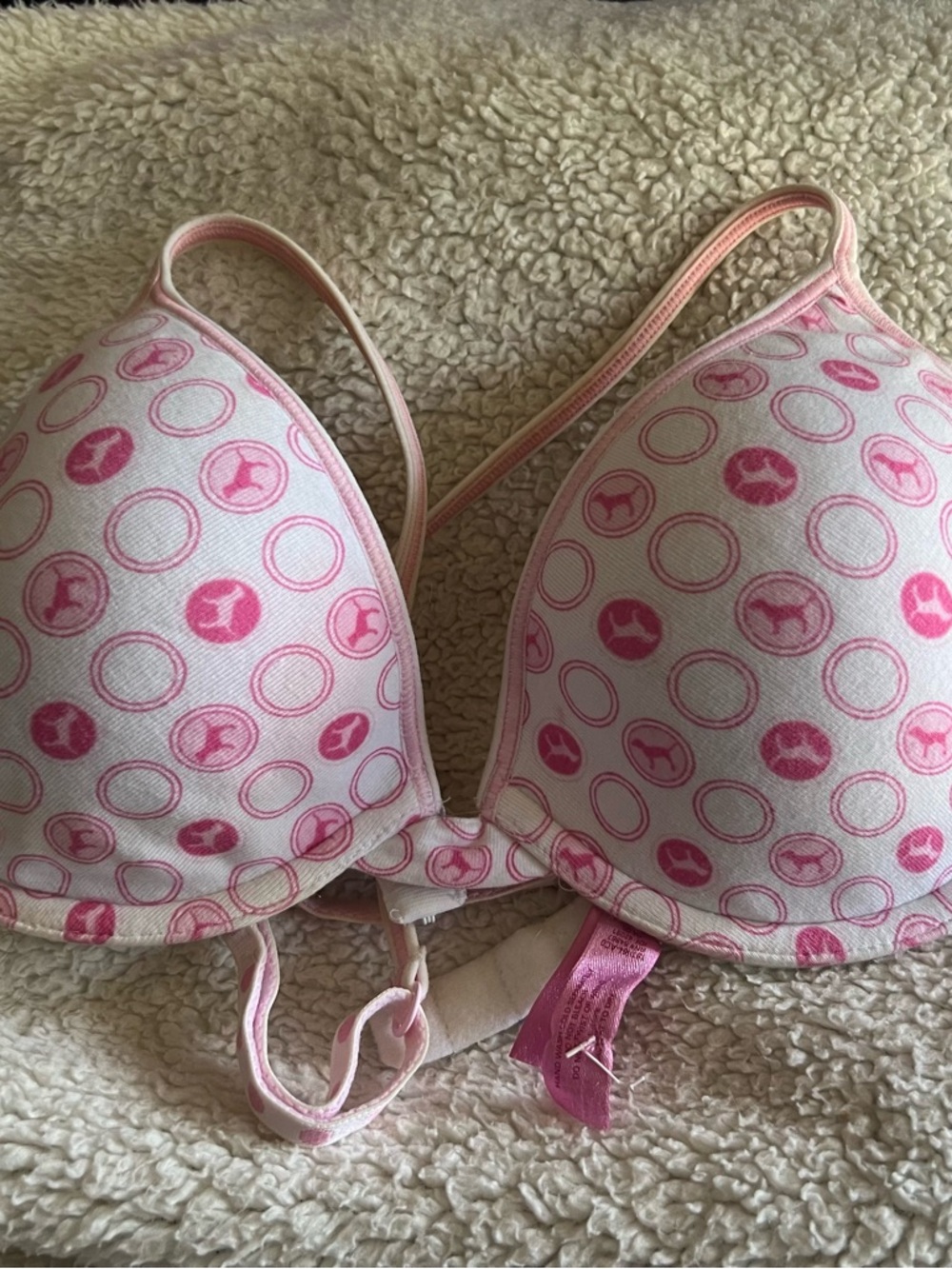 PINK Victoria's Secret Pink Circle Print Push-Up Bra